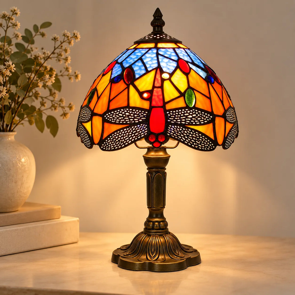 Luminaria_de_Mesa_Abajur_Tiffany_Libelula_Vitral_Classico