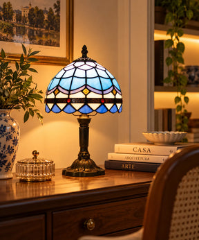 Luminaria_de_Mesa_Abajur_Tiffany_Azul_Vitral_Classico
