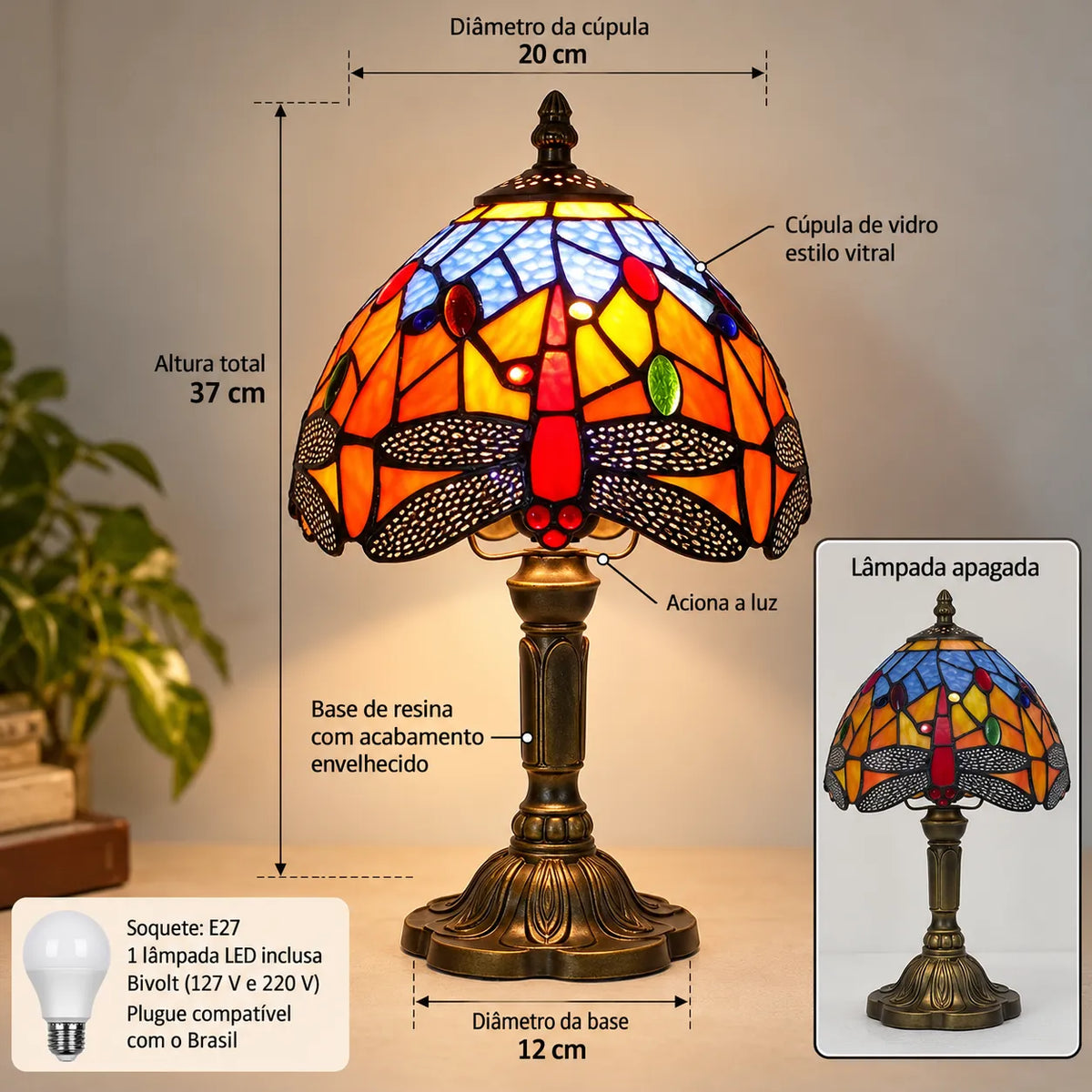 Luminaria_de_Mesa_Abajur_Tiffany_Libelula_Vitral_Classico