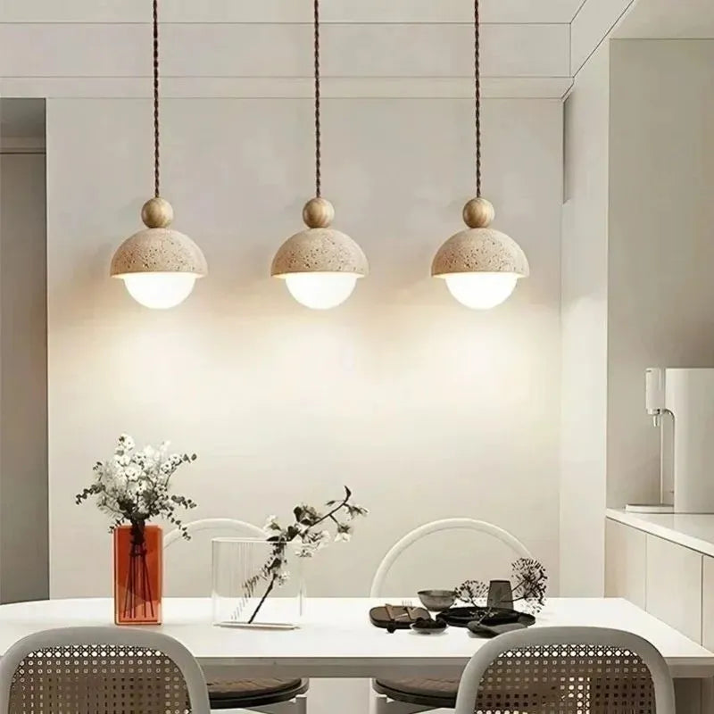Pendente_Aura_Pedra_Natural_Travertino_e_Madeira_LED_Bivolt